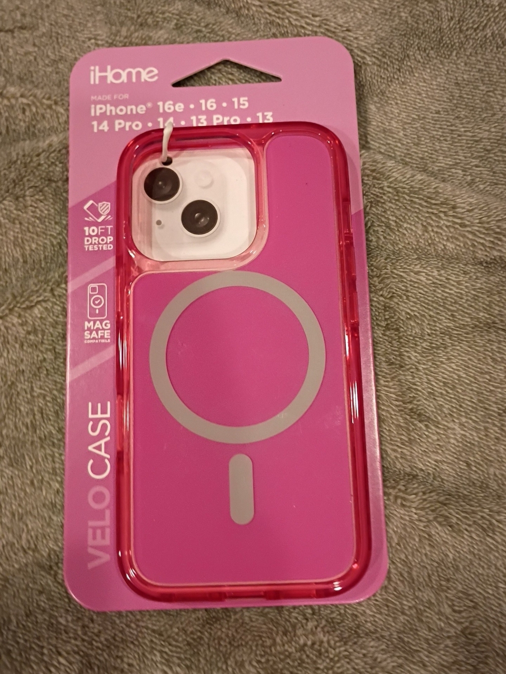 iHome Velo MagSafe-Compatible iPhone Case in Bright Pink